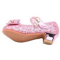 Bljesak Dan dana dječje djece dječje djevojke biserne kristalne blještavice Bowknot Single princeze cipele Sandale, ružičaste sandale za djecu veličine 3