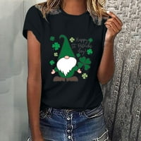Mikilon St Patricks Danska košulja za žene Ležerne prilike slatke tiskane košulje okrugli vrat kratkih