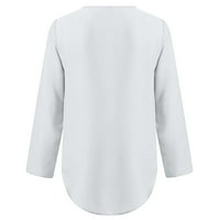 Ženske majice Plus size Ljetne ženske ljetne košulje Zip Ležerne prilike TUNIC V-izrez za bluze za bluzu