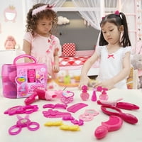 Djevojke Djevojke Kozmetički salon za kosu igračka igračka, pretvorite se sa šminke TOY komplet sa torbom,