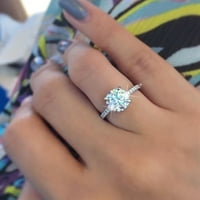 Frehsky prstenovi srebrni geometrija Cirkularni Rhinestone četiri kandže prsten za prsten za prsten