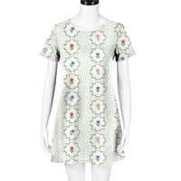 Sandresses za ženska Crew izrez cvjetni tiskani kratki rukav majica haljina Ležerne prilike ljetne mini