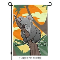 Koala počiva na eukaliptus stablu za zastavu dvorišta