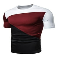 REJLUN MENS T majice Blok u boji Ljetni vrhovi bluza za bluzu za vrat Blowgy majica modni plažni pulover