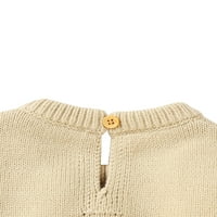 Newborn Baby Girl Božić Road Slatka dugmad dugih rukava za rezanje pletena džemper Kombinezon BodySuit
