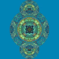 Rippled Mandala Muške tirkizne plave grafički tee - Dizajn od strane ljudi l