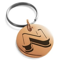 Slovo od nehrđajućeg čelika N početni 3D monogram ugraviran mali medaljon krug šarm privjesak za ključeve