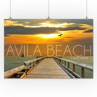 Plaža Avila, Kalifornija, pristanište na zalasku sunca