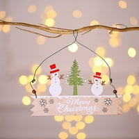 Heiheiup Božićni ukrasi stari komad drvene boje slova znakova vješalica za viseću trgovinu dobrodošlice