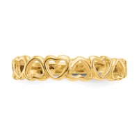 14K žuti zlatni srca Veličina prstena 7. Volite fini nakit za svoje poklone za žene