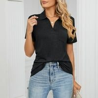 RuibeAuty ženske kratkih rukava s kratkim rukavima V izrez Ljeto Basic Tops Business casual bluza