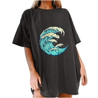 Lopecy-Sta bluze za žene Dressing Ležerni božićni poklon Ženska kratka rukava ljetna plaža Odštampana