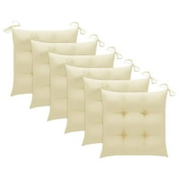 Krema za jastuke za stolice bijela 15,7x15,7 x2.8 tkanina