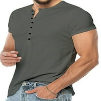 Prednji ručni majica Majica s kratkim rukavima Majice Solid Boja Ljetni vrhovi Mens Regular Fit Basic