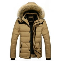 Kpoplk muške zimske jakne s kapuljačom tople jakne za muškarce sa patentnim zatvaračem na otvorenom