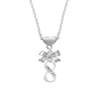 Delight nakit Silvertone Proverbs 3: Infinity znak Srebrni ton luk ogrlica za srce
