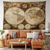 Tapistrija na svijetu, karta izvučena u 1720S nostalgični stil umjetnost povijesni dizajn, viseći spavaću