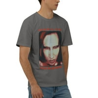 Muška marilyn Manson Službena vintage pamučna posada majica veliko duboko heather
