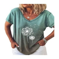 Ženska ljetna plus veličina majica kratki rukav V Vruća izreza Labava seljačka bluza