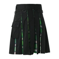 Teretne pantalone Muške modne casual škotskog stila Pleaid Džepne suknje
