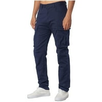 Šaljive hlače za muškarce, muški čvrsti multi-džepni opterećeni kombinezon na otvorenom ležerne hlače pantalone mornarice