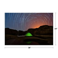 Putnici šator sa stazama zvjezdice na stijeni Fotografija Fotografija Cool zidni dekor umjetnosti Print 36x24