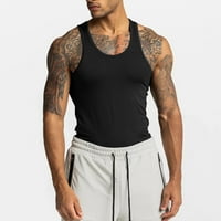 Muške teretane Bodybuilding Fitness mišićne majice bez rukava TOP prsluk tenk ženske vrhove crne m