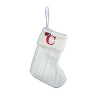 Kablovski pleteni viseći mini čarape, ukrasi za božićne drvce, bijele