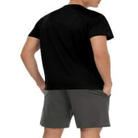 Muška odjeća za spavanje Ležerne majica sa čvrstom bojom + kratkim kratkim hlačama