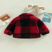 Jaweiwi Toddler Baby Winter Jacket za djevojčice, tipka s dugim rukavima na dugme za ispis runa, 6m-3godišnjake