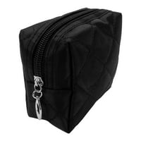 Kingsley Quilted kozmetička torba - Višenamjenska torbica za šminku zatvarača, crna - set od 3