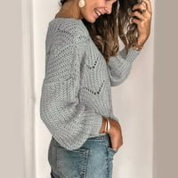 Ketyyh-Chn Ženski džemperi Ženski džemper s dugim rukavima V izrez Solid Boja Ležerne prilike pulover