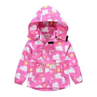 VikakioOze toddler Kids Baby Girls Modne slatke crtane oblake uzorak vjetrootporna jakna odvojivi kaputi