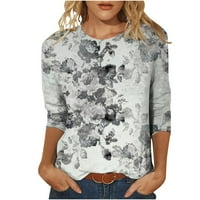 Vrhovi rukava za žene Ljeto Ženska modna tiskana majica rukava bluza Crewneck casual odjeća