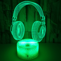 Slušalice 3D noćne boje, boje sa dodirnim daljinskim upravljačem 3D iluzijska lampica za dječake ---
