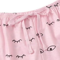 Ženske ležerne kratke hlače s kratkim rukavima za ispis majica za spavanje noćne odjeće