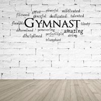 Snažni motivirani graciozni gimnastični inspirativni sportski zid naljepnica