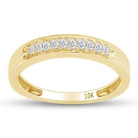 Carat okrugli rez prirodni bijeli dijamantni angažman vjenčani prsten za vjenčanje u 10K žutom zlatnom