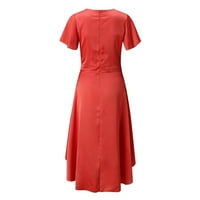 Mini haljine za žene Moda Soild Boja asimetrična cvjetna print sjajnu zabavu Duboko V-izrez Haljina