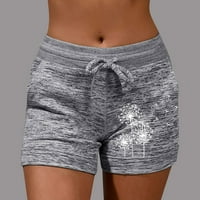 Finelylove Plus size Yoga kratke hlače Bermuda Hlače za žene High Squik Rise Yoga tiskano sivo xl