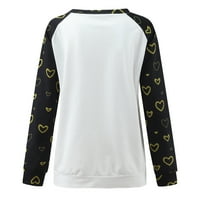 Žene Dukseri za Valentinovo Print CrewNeck Dug-rukav Duks bluza Ležerne pulover vrhovi Trendy Hoodies