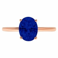 2.5ct ovalni rez simulirani plavi safir 18K ružičasto zlatne godišnjice ružičaste prstene veličine 5.5