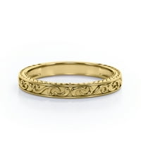 Art Deco prsten - Filigranski dizajn prsten - ručno izrađeni vjenčani bend - 10k žuto zlato
