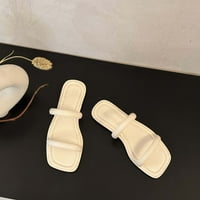 Aoujea udobne sandale za žene Ležerne prilike na plaži s modnim ravnim papučima Kvadratna glava, pune