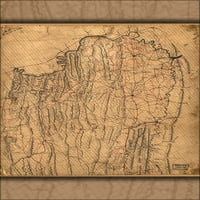 24 X36 Galerija poster, Mapa N Virdžinije i Zapadna Virdžinija 1865