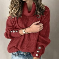 Košulje za žene Trendy Dame Solid džemper Top Turtleneck Dugi ruktici Jesen Zimske tople SoftOp Tshirts