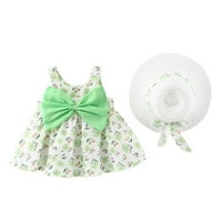 Princess outfit Baby Bow set Dječje djevojke bez rukava cvjetna haljina + šešir za djevojke odijelo