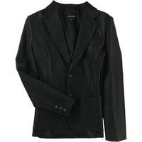 Armani ženska čvrsta dva gumba Blazer jakna, crna, 46