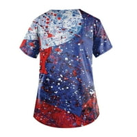 Pichub vrhovi Žene 4. jula čistoći vrhovi zvijezde Striped zastave vrhunska košulja za neovisnost Summer kratka rukava, tamno plava m