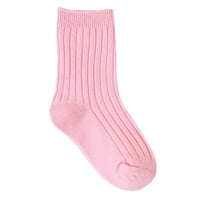 Dječje djece čarape bombona obojena dvostruka igla srednja teleća modne čarape za čvrste boje